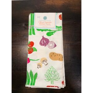 Martha Stewart Collection 3 Mixed Vegetable‎ Kitchen Towels 100% Cotton